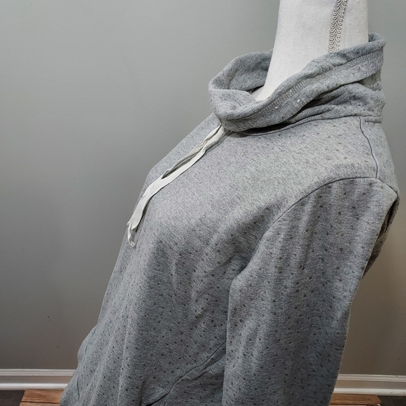 Boden gray silver polka dot funnel neck pullover 4 - Picture 3 of 11